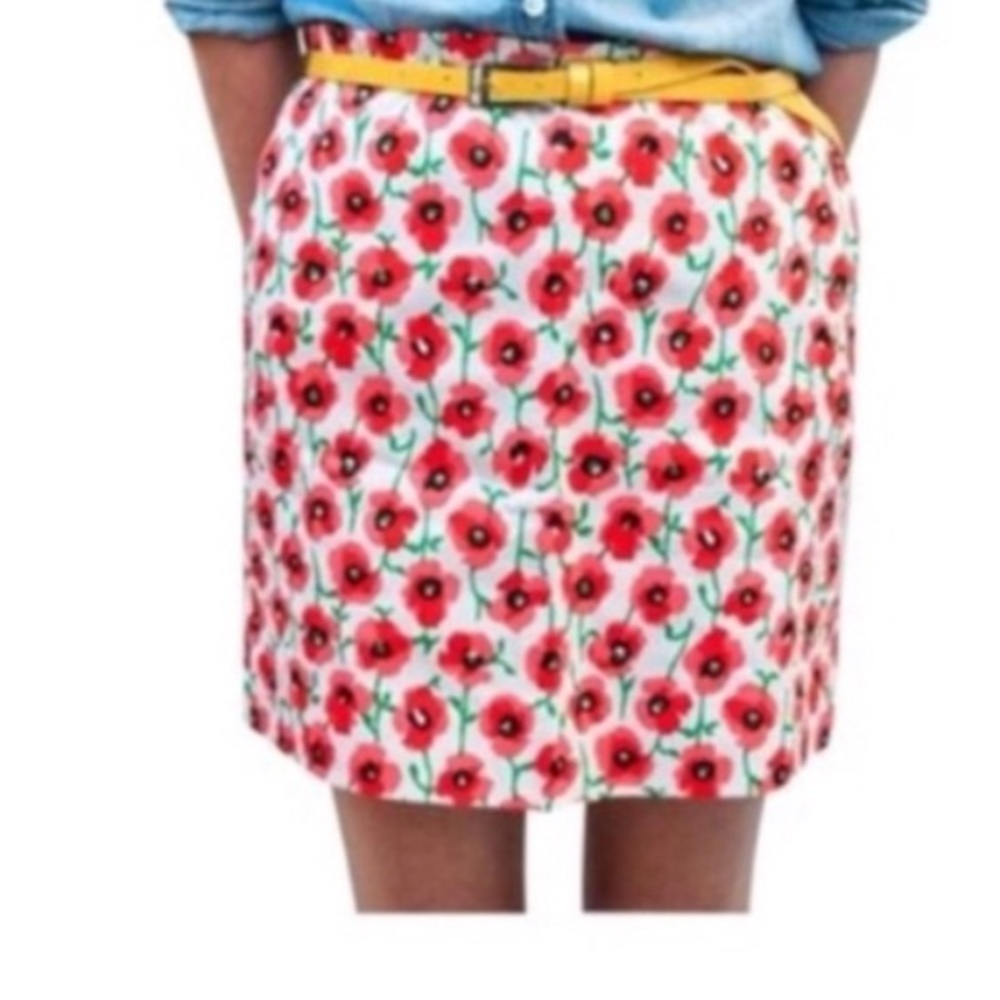 J. Crew poppy floral print stretch mini skirt, sz6